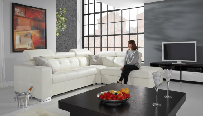 Design Narożnikowa kanapa Żywy krajobraz Podkładka Narożnik 100% Skóra Sofa Kanapa Siedziba