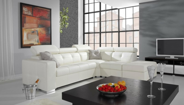 Design Narożnikowa kanapa Żywy krajobraz Podkładka Narożnik 100% Skóra Sofa Kanapa Siedziba