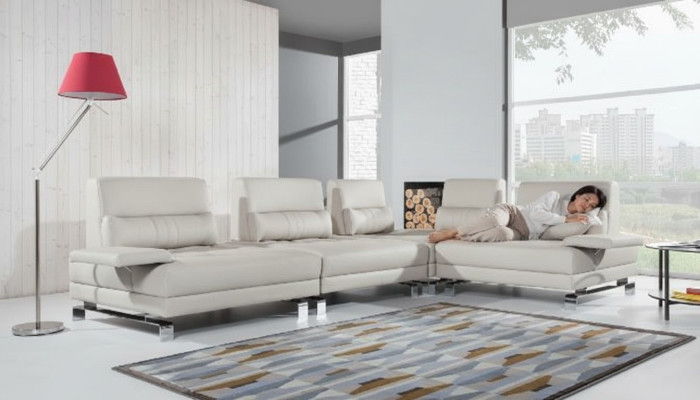 Narożnik kanapa Żywy krajobraz Podkładka Narożnik Sofa Siedziba Ustawić Modern 100% Skóra Couch
