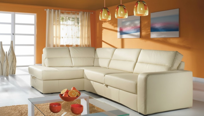 Narożnik kanapa Żywy krajobraz Narożnik 100% Skóra Sofa Siedziba Ustawić Modern