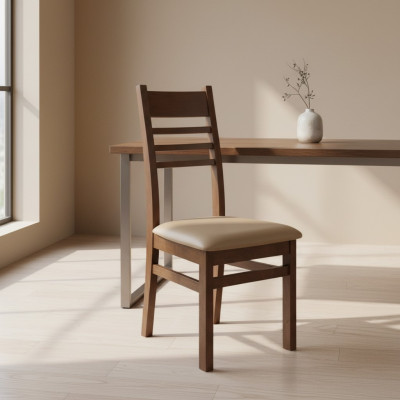 Design Krzesło Zestaw 2x Fotel Solidny Drewno Krzesła jadalnia Nowa Podkładka Gastro