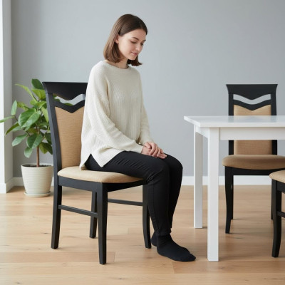 Zestaw 10x Fotel Krzesło Designer Drewno Materiał Podkładka Krzesła Gastro jadalnia Lehn