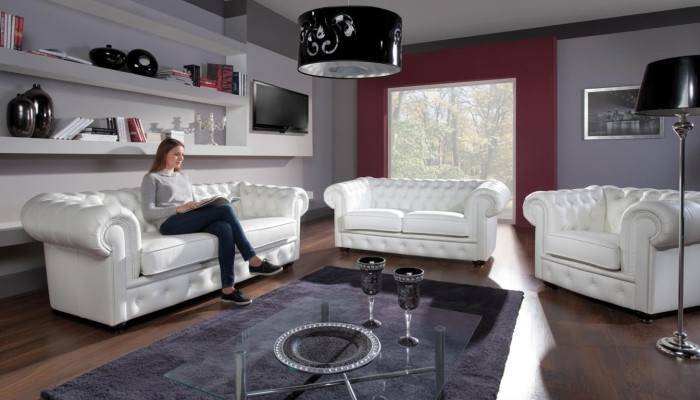 Sofa 3 miejsce do siedzenia Chesterfield Design Relaks Sofy Podkładka Modern Couches