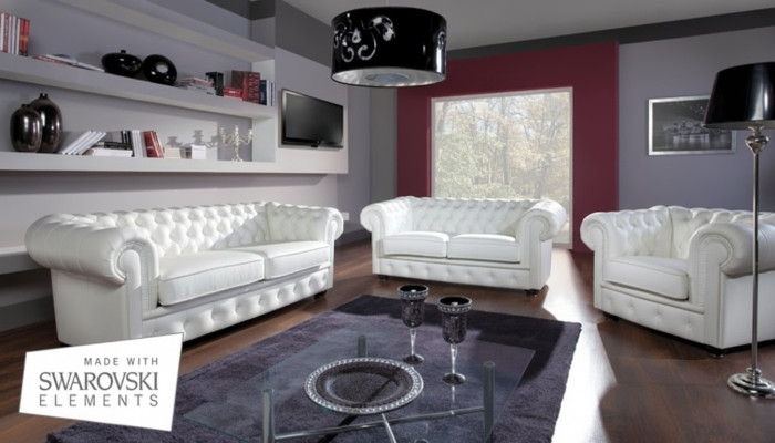Sofa 3 miejsce do siedzenia Chesterfield Design Relaks Sofy Podkładka Modern Couches