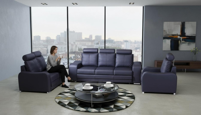 Design Sofa 3 miejsce do siedzenia Relaks Sofy Podkładka Nowoczesna kanapa trzyosobowa 100% Pełna skóra