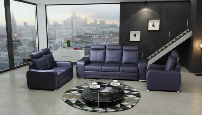 Design Sofa 3 miejsce do siedzenia Relaks Sofy Podkładka Nowoczesna kanapa trzyosobowa 100% Pełna skóra
