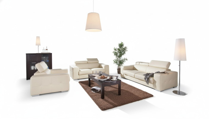 Prawdziwa skóra Sofa Sofa Zestaw sofowy 3+2 Siedziba Modern Design Podkładka Ustawić