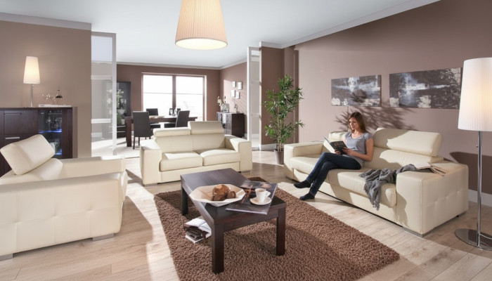 Sofa 3 miejsce do siedzenia Design Sofy Podkładka Kanapy Skóra Relaks Nowoczesna trzyosobowa sofa