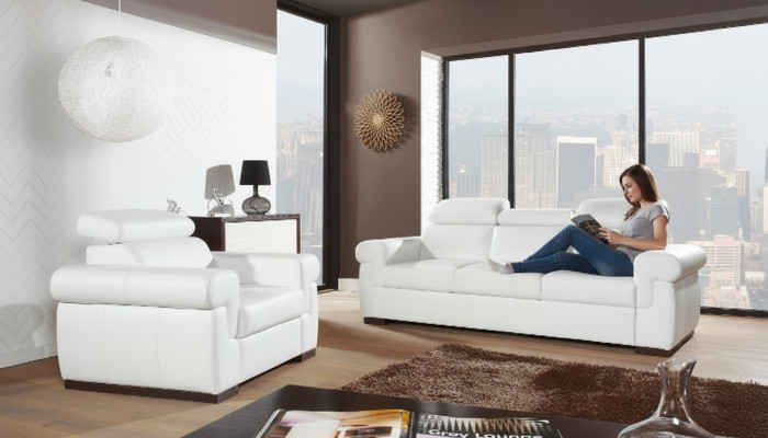 Prawdziwa skóra Zestaw sofowy 3+1 Siedziba Modern Sofa Couch Design Podkładka Ustawić Set