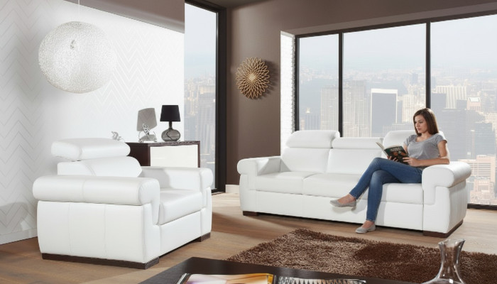 Sofa 3 miejsce do siedzenia Design Sofy Podkładka Kanapy 100% Skóra Relaks Moderne
