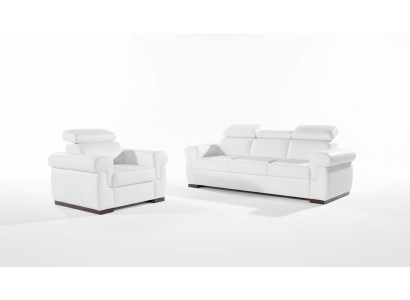 Sofa 3 miejsce do siedzenia Design Sofy Podkładka Kanapy 100% Skóra Relaks Moderne