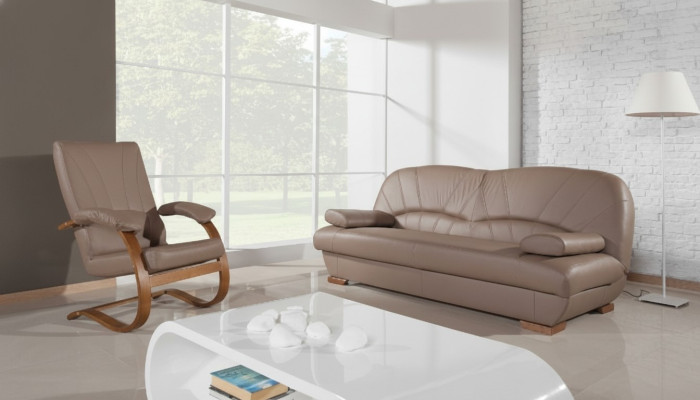 Klasyczny salon Ustawić 3+1+1 100% Pełna skóra Kanapa Siedziba Sofa