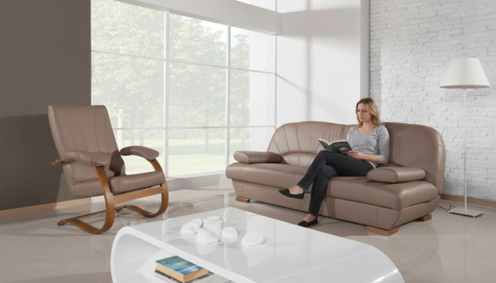 Sofa 3 miejsce do siedzenia Design Sofy Podkładka Kanapy Skóra Modern Relaks trzyosobowa
