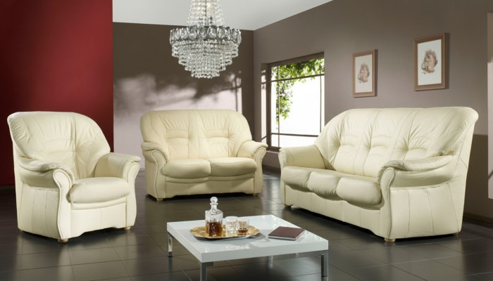 Klasyczny salon Ustawić 3+1+1 100% Pełna skóra Kanapa Siedziba ozdobna sofa