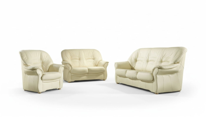 Klasyczny salon Ustawić 3+1+1 100% Pełna skóra Kanapa Siedziba ozdobna sofa