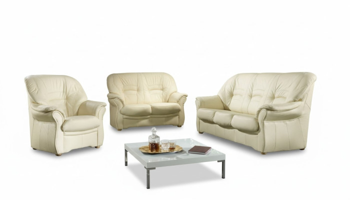 Zestaw sofowy Prawdziwa skóra Sofa 3+2 Siedziba Modern Design Podkładka Ustawić Zestaw