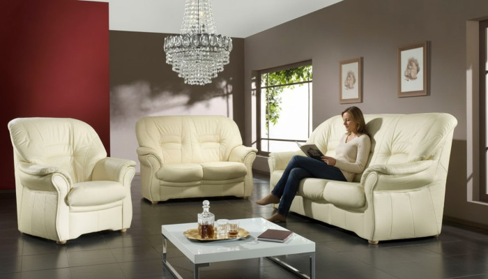 Sofa 3 miejsce do siedzenia Design Sofy Podkładka Kanapy Skóra Relaks Deco Modern Siedziba