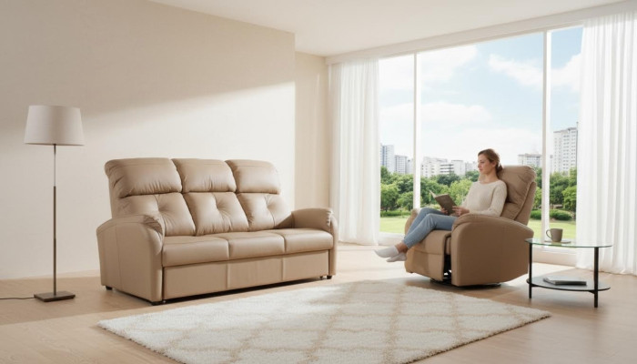 Sofa 2 miejsce do siedzenia Design Sofy Podkładka Kanapy Skóra Relaks Modern Siedziba