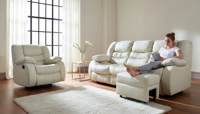 Wielofunkcyjna kanapa Zestaw sofowy skórzana sofa 3+1+1 Relaks zestaw kinowy Podkładka