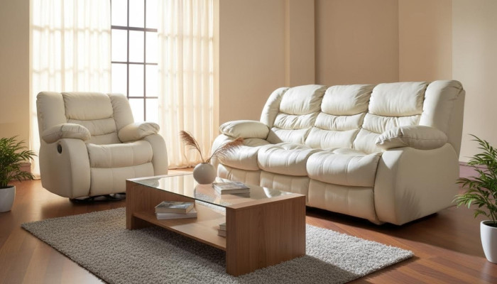 Wielofunkcyjna kanapa Zestaw sofowy skórzana sofa 3+1+1 Relaks zestaw kinowy Podkładka