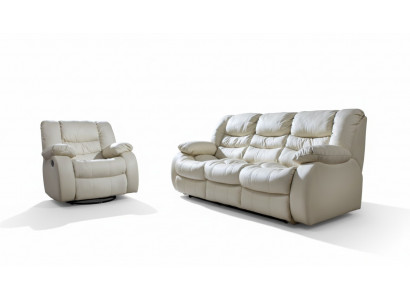 Wielofunkcyjna kanapa Zestaw sofowy skórzana sofa 3+1+1 Relaks zestaw kinowy Podkładka