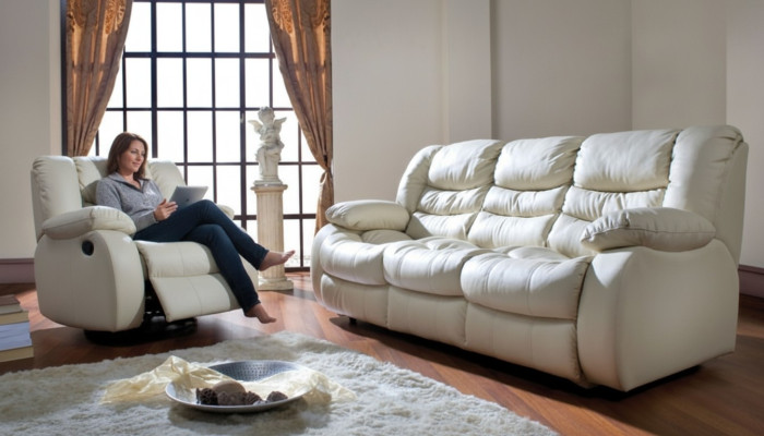 Regulowany zestaw sofowy Elektryczny podnóżki Skóra Couch Sofa Cinema