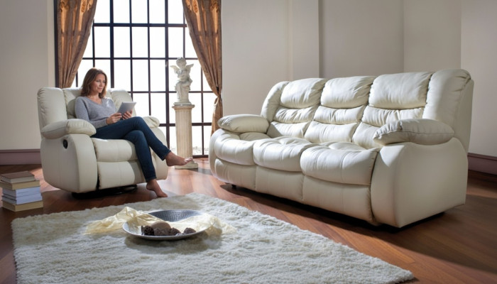 Regulowany zestaw sofowy Elektryczny Skóra podnóżki kanapa sofa kino