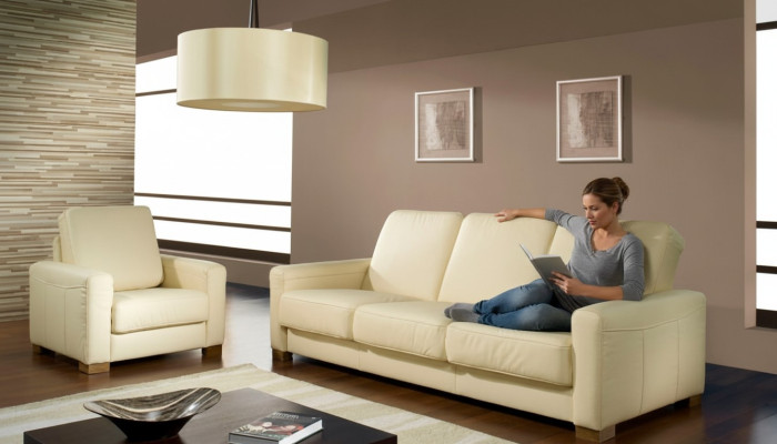 Klasyczna kanapa trzyosobowa Sofa skórzana Kanapa Podkładka Sofa 3 miejsce do siedzenia Skóra