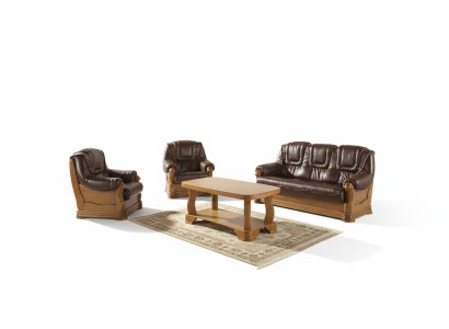 Sofa skórzana Sofa klubowa męska Sofa Podkładka Siedziba Zestaw sofowy 3+2+1 Kompletny zestaw