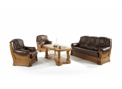 Sofa skórzana Sofa klubowa męska Sofa Podkładka Siedziba Zestaw sofowy 3+1+1 Kompletny zestaw