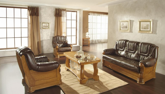 Skórzana kanapa do salonu Zestaw sofowy Zestaw 3+2 miejsce do siedzenia Sofa Kanapa Siedziba Podkładka