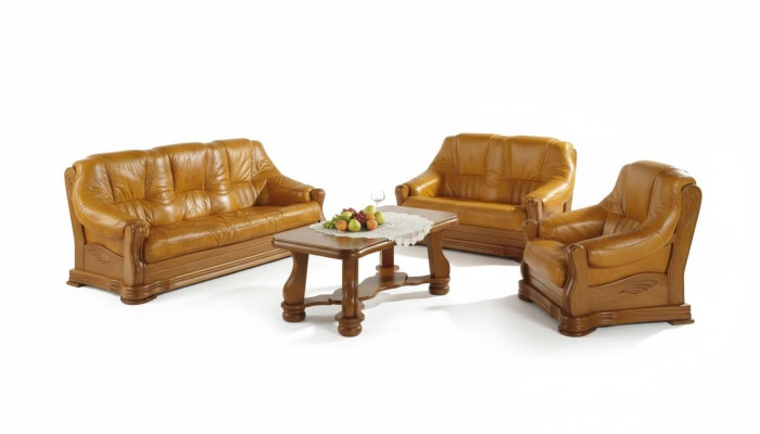 Skórzana kanapa do salonu Zestaw sofowy Zestaw 3+1 miejsce do siedzenia Sofa Kanapa Siedziba