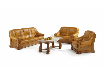 Skórzana kanapa do salonu Zestaw sofowy Zestaw 3+1 miejsce do siedzenia Sofa Kanapa Siedziba