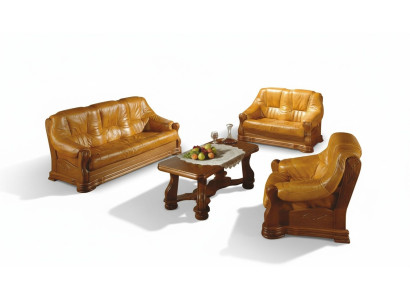 Klasyczny salon Meble Zestaw sofowy skórzana sofa z poduszką na siedzisko