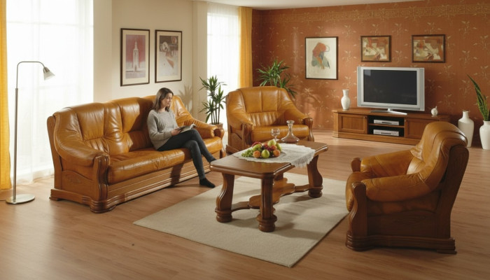 Sofa trzyosobowa Sofa skórzana klasyczna Sofa Podkładka Sofa 3 miejsce do siedzenia Skóra