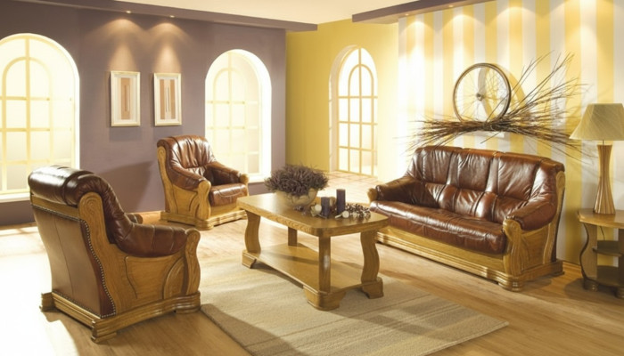 Zestaw sofowy 3+1 miejsce do siedzenia Classic Żywy krajobraz Couches Podkładka Sofas