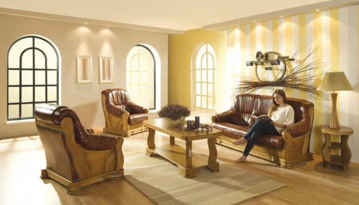 Sofa trzyosobowa Sofa Classic Podkładka 3 miejsce do siedzenia 100% Skóra kanapy