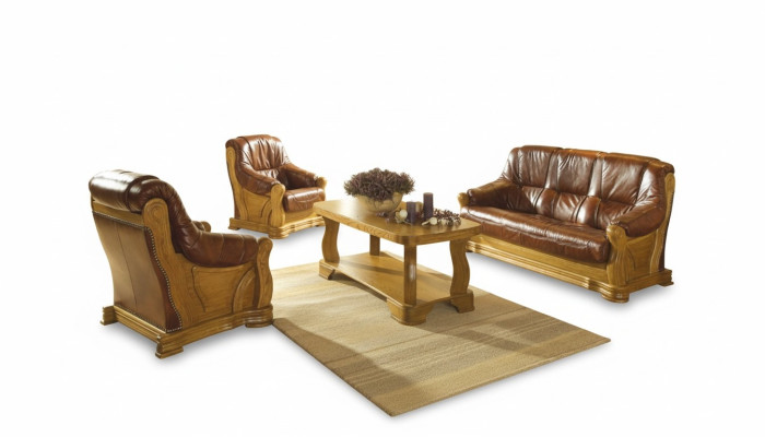 Klasyczna dwuosobowa kanapa skórzana Nowa Podkładka Sofa 2 miejsce siedzące Skóra