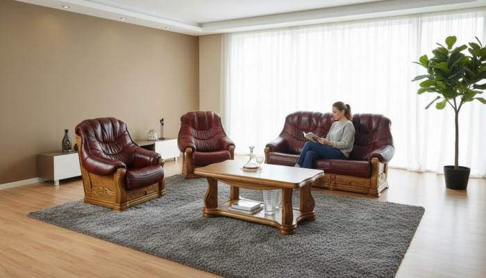Ustawić 3+2 miejsce do siedzenia Sofa Podkładka Obcios Siedziba Zestaw 100% Włoski Skóra