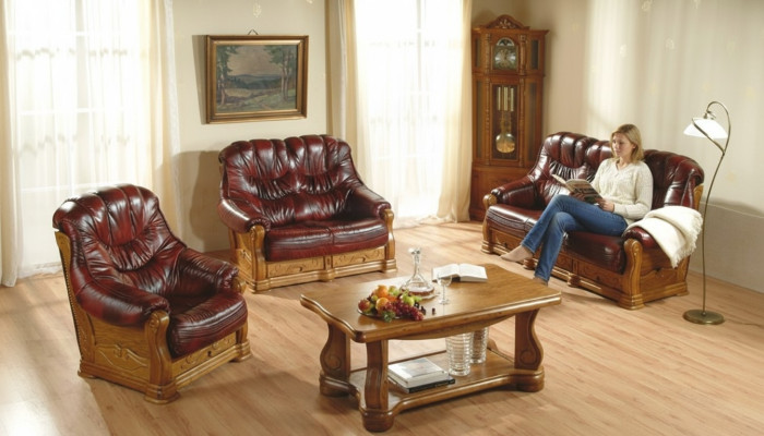 Dwuosobowa kanapa Klasyczna skórzana sofa Sofy Podkładka Sofa 2 miejsce do siedzenia Skóra