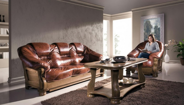 Classic Ustawić 3+2+1 miejsce do siedzenia Podkładka Zestaw sofowy Couch Sofa 100% Skóra