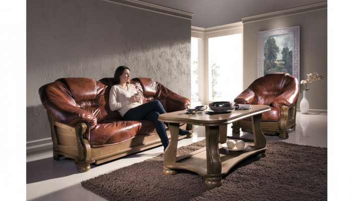 Klasyczne sofy trzyosobowe Podkładka sofa 3 miejsce do siedzenia Skóra kanapy
