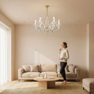 Kron żyrandol Lampa Cover Klasyczne lampy kryształowe Oświetlenie