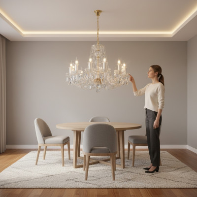 Świecznik Kron Lampa Lampa sufitowa kryształ Lampy Oświetlenie Bohemia Lampa