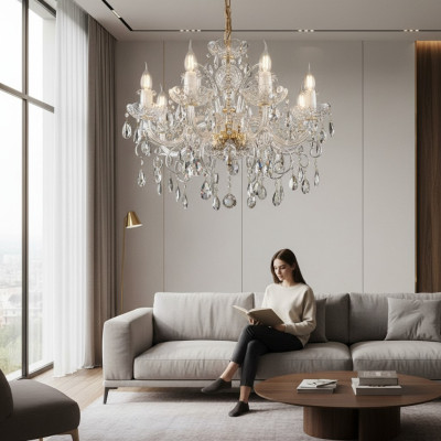 Noble Design Lampa z Kryształowe kamienie świecznik żyrandol Lampy sufitowe