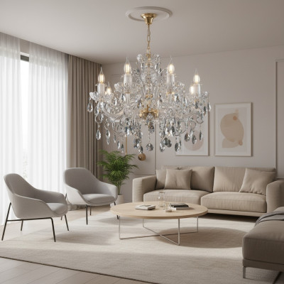 Noble Design Lampa z Kryształowe kamienie świecznik żyrandol Lampy sufitowe