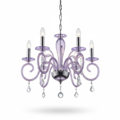 Bohemia Nowoczesne żyrandol Lekkie lampy sufitowe żyrandol kryształ Mauve Lampa