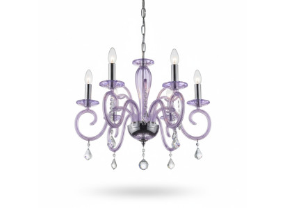 Bohemia Nowoczesne żyrandol Lekkie lampy sufitowe żyrandol kryształ Mauve Lampa