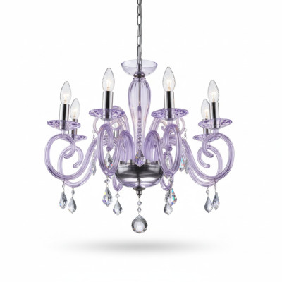 Bohemia Nowoczesna lampa sufitowa Lampa Żyrandol Kryształ Fioletowa Lampa Żyrandol