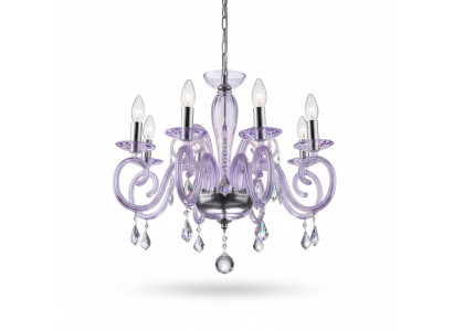 Bohemia Nowoczesna lampa sufitowa Lampa Żyrandol Kryształ Fioletowa Lampa Żyrandol